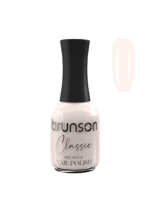 Brunson Classic Nail Polish 18ml Fast Dry Nail Lacquer Nail Harderner Normal Polish Glossy Gel Effect Quick Air Dry Long-Lasting Natural Nail Enamel Salon Quality Manicure Pedicure Regular Polish - Image 1